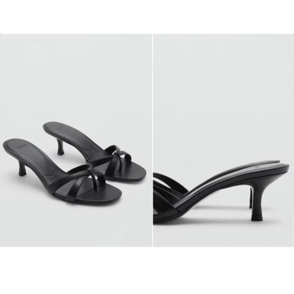Mango Black Strappy Sandals - Picture 1 of 7